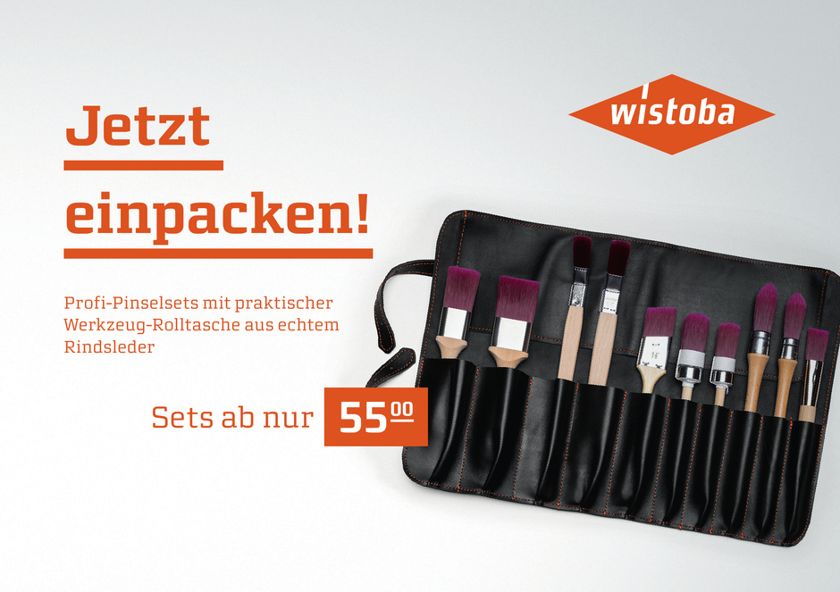Wistoba Profi-Pinselsets mit Werkzeug-Rolltasche