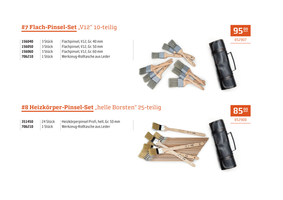 Flach-Pinsel-Set V12 und Heizkörper-Pinsel-Set